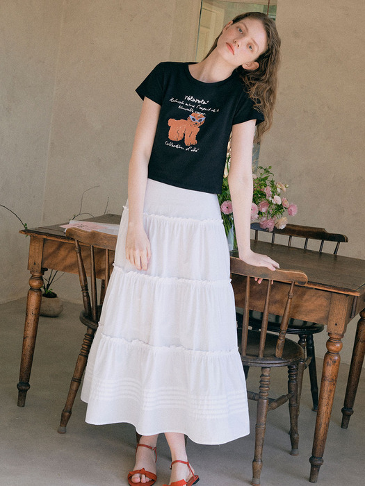 FRILL LONG SKIRT WHITE