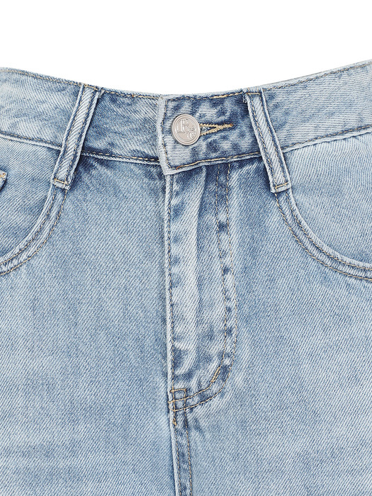 back pocket logo washed denim pants- U1F25DSL060