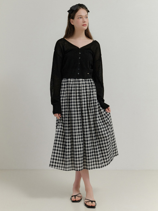 Dew check skirt (black#)