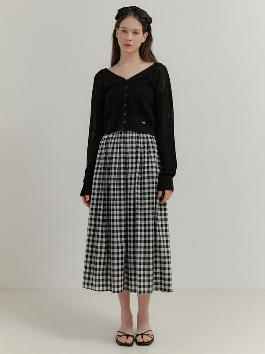 Dew check skirt (black#)