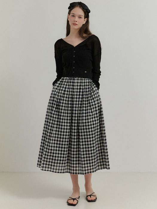 Dew check skirt (black#)