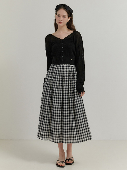 Dew check skirt (black#)