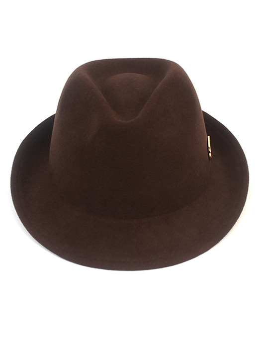 BU Brown Short Wool Fedora 울페도라