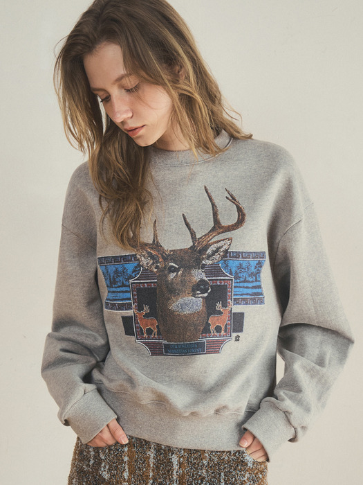 vintage deer sweatshirt_Gray