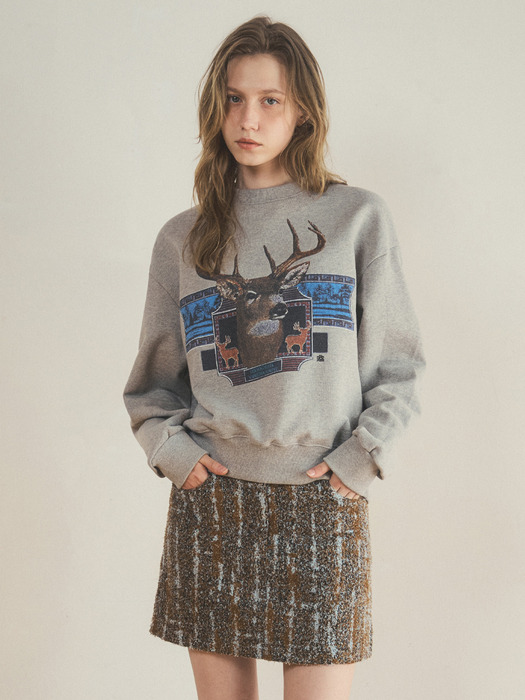 vintage deer sweatshirt_Gray