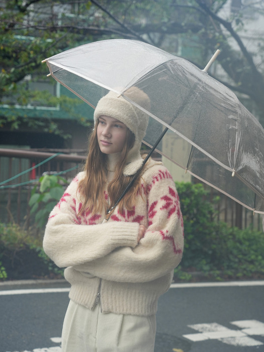 Snowball knit cardigan (ivory)