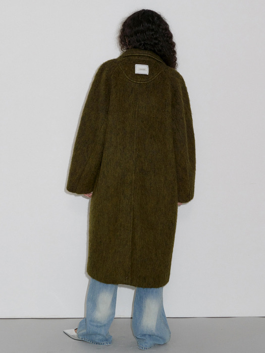 HAIRY BALMACAAN COAT_OLIVE