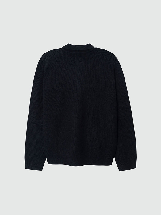 Loose Fit Daily Collar Knit_Black