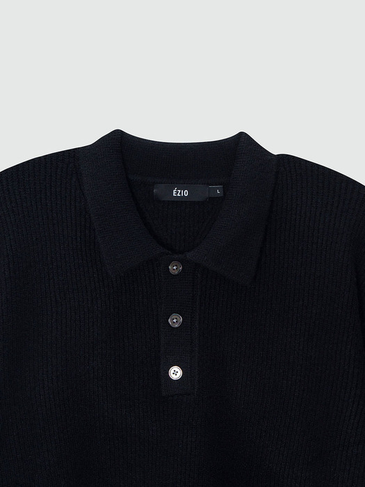 Loose Fit Daily Collar Knit_Black