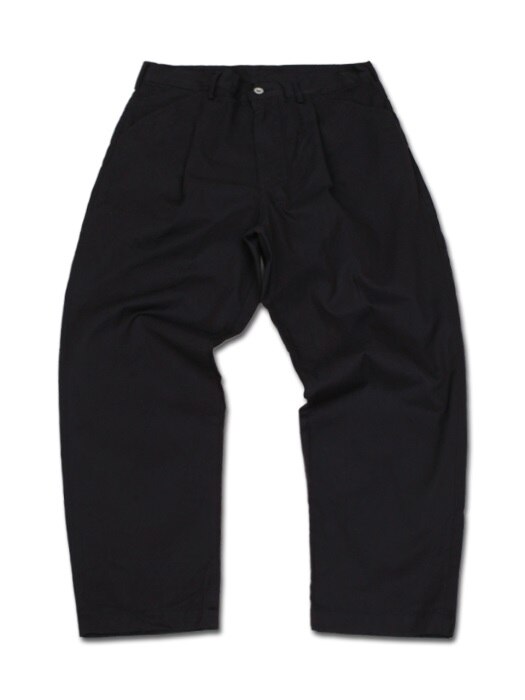 cropped tuck pants -navy-