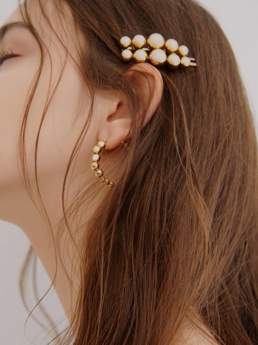 Gold Ball Ring Earrings