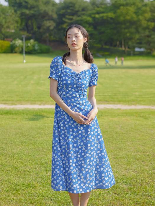 [EXCLUSIVE] DAISY PUFF SLEEVES ONEPIECE_BLUE