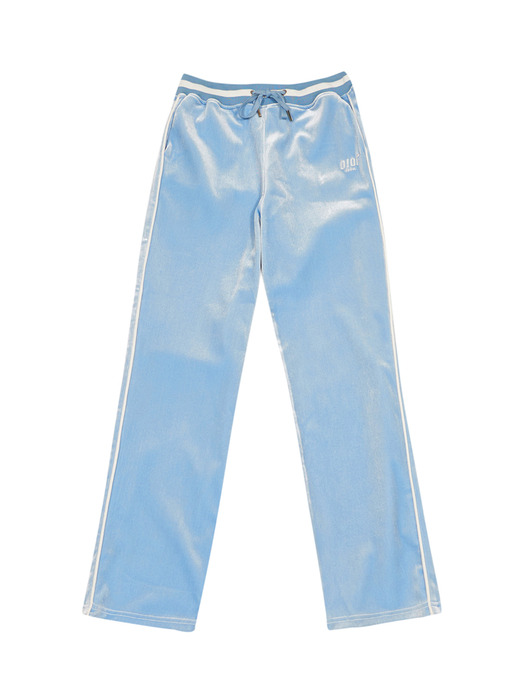 VELVET TRACK PANTS_sky blue