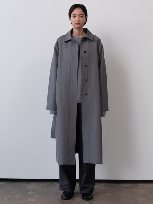 belted trench coat (gray)