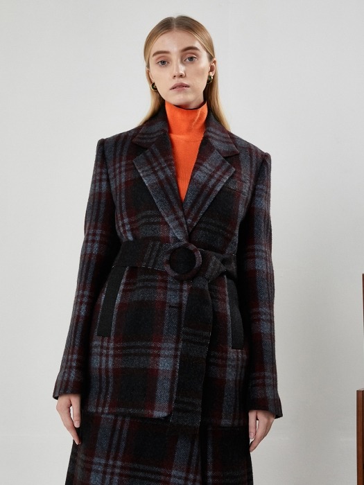 BELTED CHECK JACKET - WI