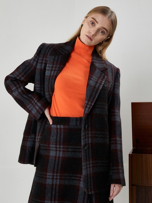 BELTED CHECK JACKET - WI