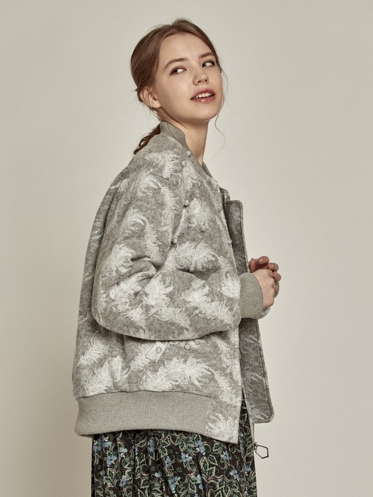 FEATHER WOOL JUMPER_GY