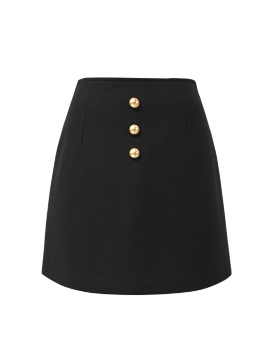 Karen Black Wool Skirt