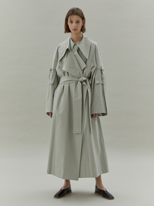 20SS SLEEVE POCKET TRENCH COAT - MINT