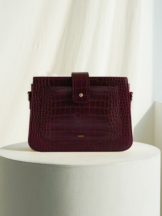 HOYU BAG - CROCODILE BURGUNDY