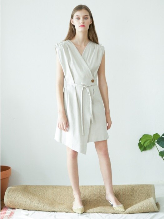 [SELFLOVE] HAILEY WRAP LINEN DRESS