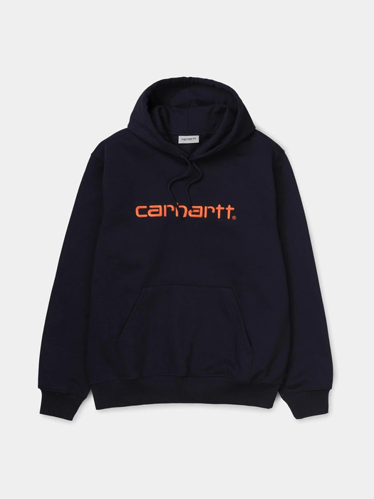 HOODED CARHARTT SWEATSHIRT_DARK NAVY/POP ORANGE