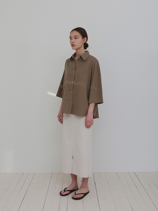 HALF SLEEVE SHIRTS - DEEP BEIGE