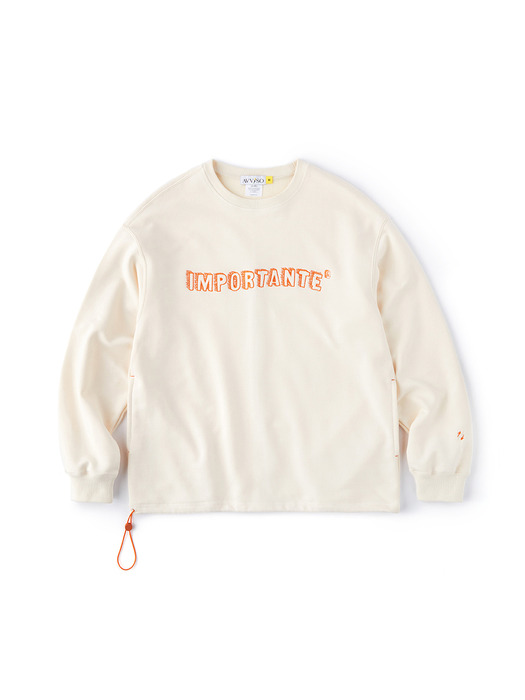 Crew Neck Sweat Shirt (Cream)