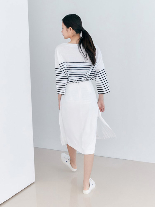 Pleats Wrap Skirt - White (KE0327M051)