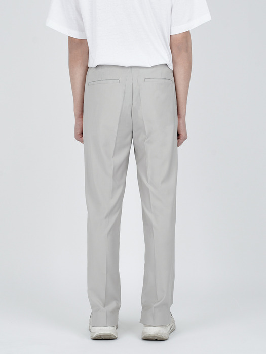 SLIT SIDE BANDING SLACKS_GRAY