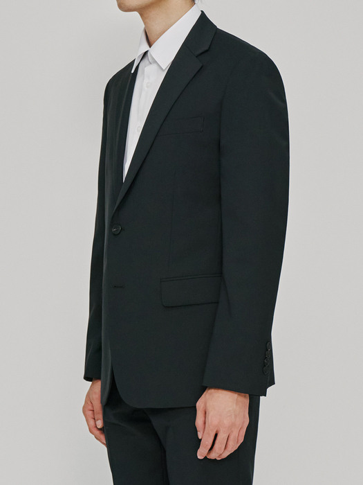 WOOL BLEND COOLMAX SUIT JACKET BLACK