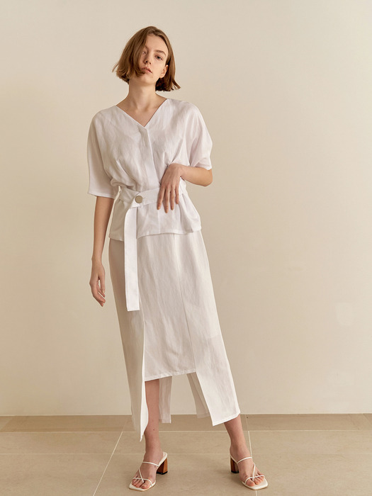 Reversible linen blouse - white
