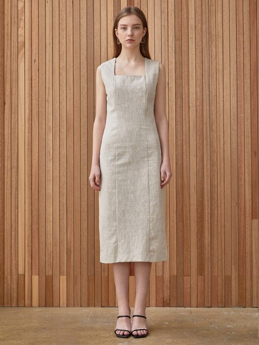 Square Linen Long Dress