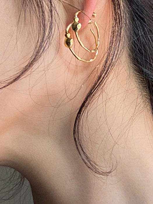 Pebble Hoop Earring (Gold)