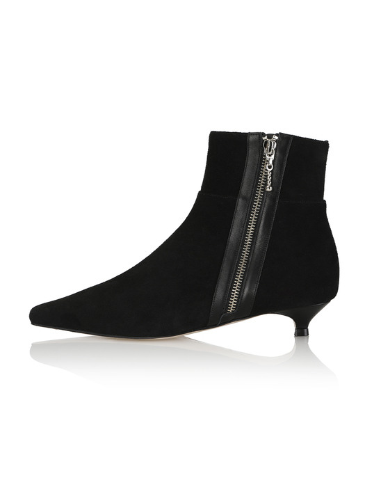 Mikaela Side Zipper Boots / B555 Black SD+Black