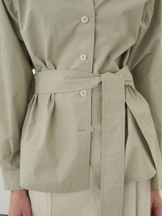 Belted shirt (light khaki) 