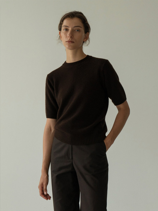 cashmere half knit (dark brown)