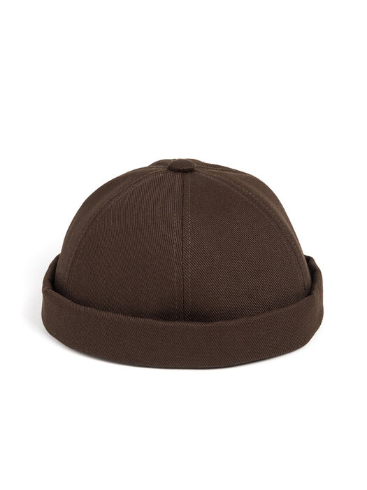 LB TWILL BRIMLESS CAP (dark brown)