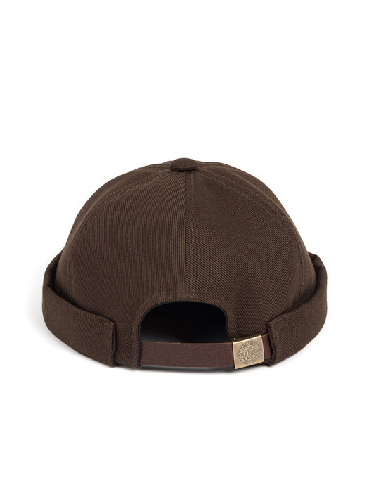 LB TWILL BRIMLESS CAP (dark brown)