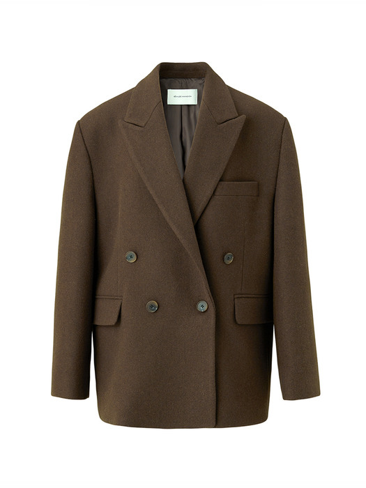 Overfit mixed wool jacket - Brown