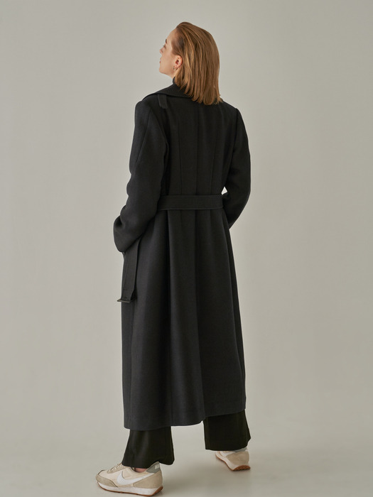 double-breast belted coat