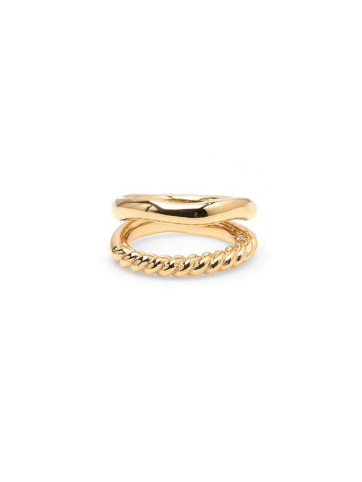 DOUBLE ROPE RING_Gold