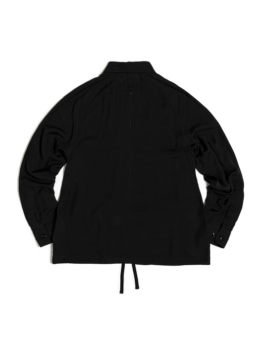 SCOUT PULLOVER SHIRT / BLACK RAYON RIPSTOP
