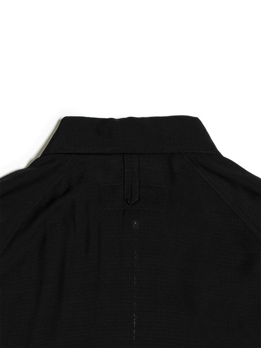 SCOUT PULLOVER SHIRT / BLACK RAYON RIPSTOP