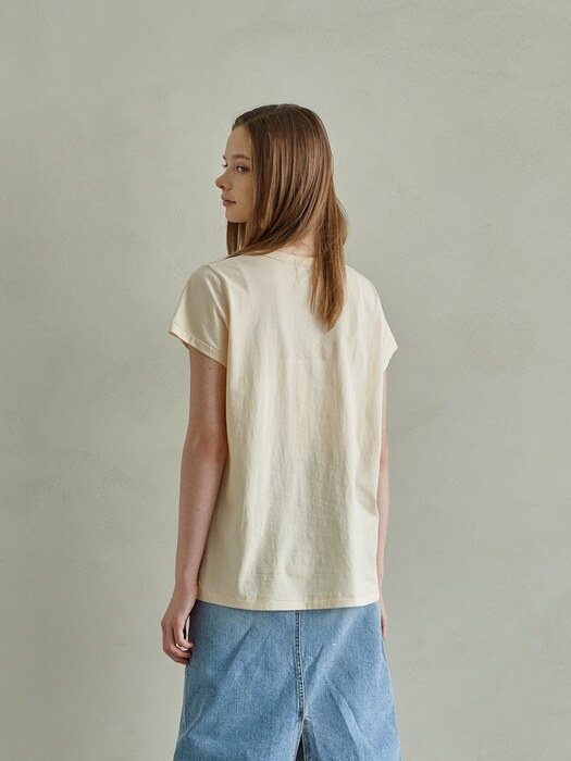 MARIN COTTON DETAIL TSHIRTS_BEIGE