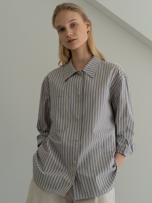 Majida stripe shirt (Ivory stripe)