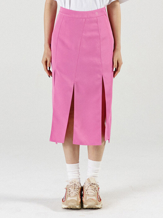 Divede Panel Skirt Pink