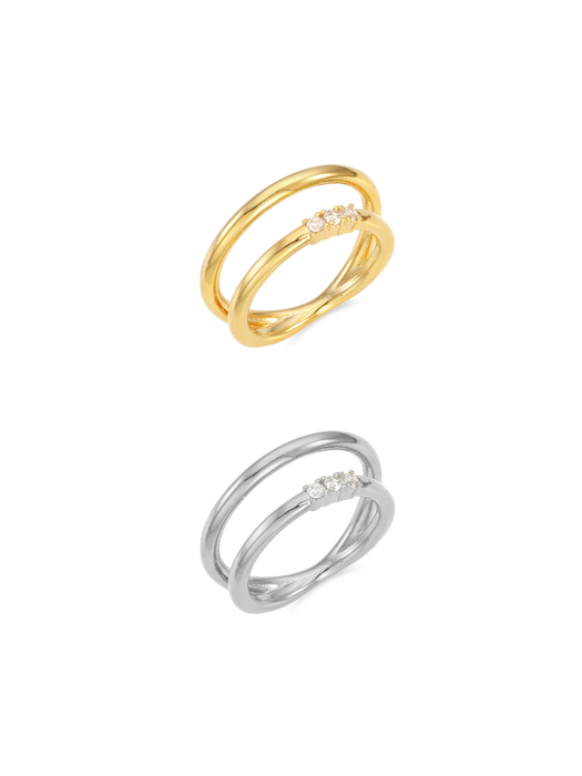 Crystal Line Layered Ring_2Color