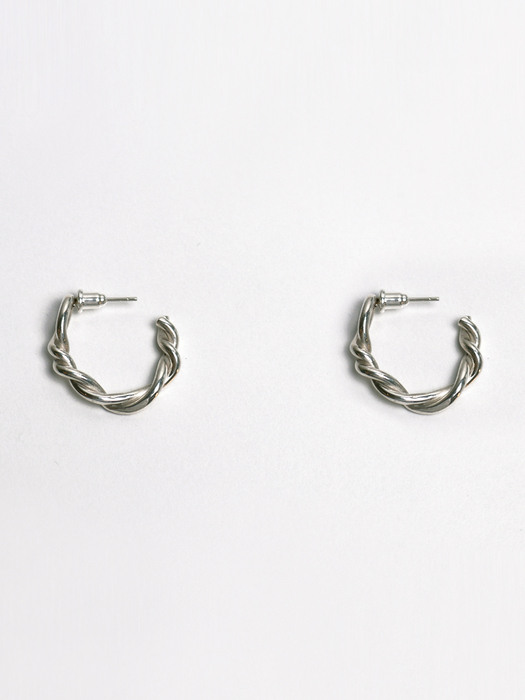 silver twisted hoop earring