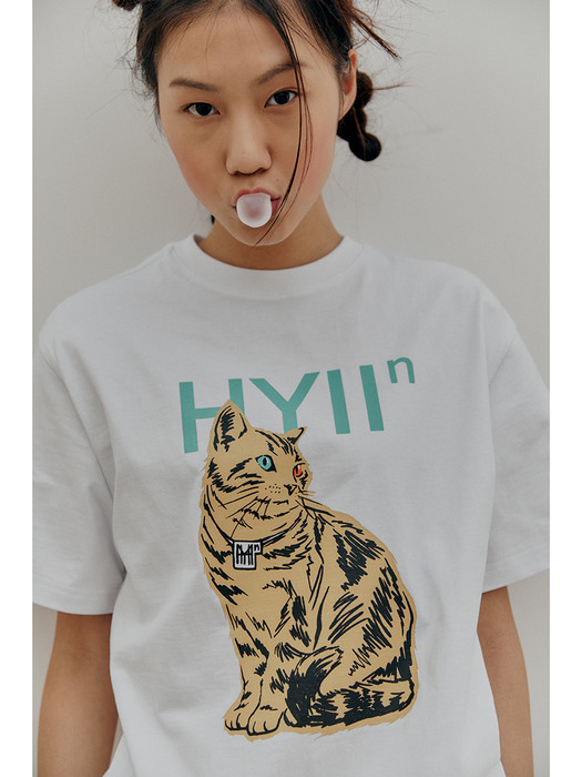 [UNISEX] 오드아이 하이키 티셔츠 화이트